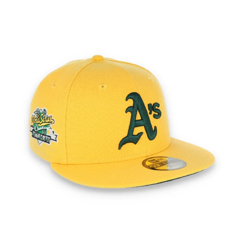 Graphic Hat-New Era Oakland Athletics 1989 Battle of the Bay Patch 59FIFTY Fitted-Yellow/Forest Green