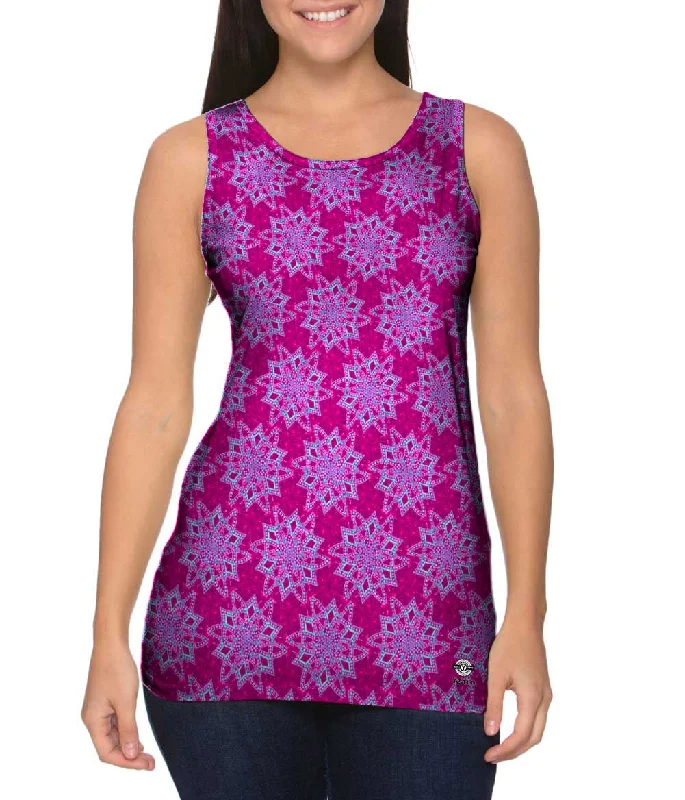 Breathable Tank-Pink Snowflakes