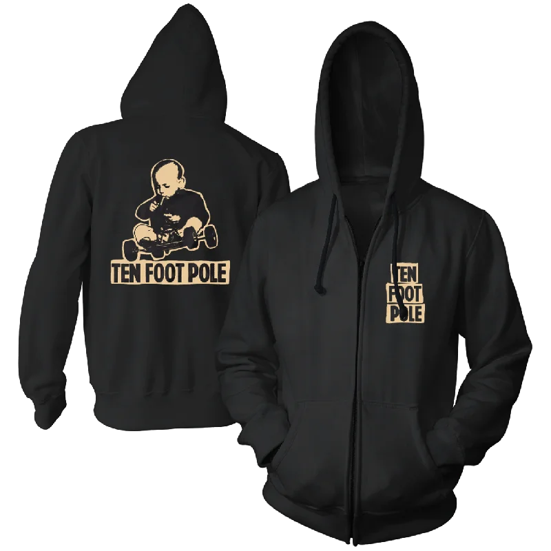 Trendy Hoodie-TEN FOOT POLE - "Rev" (Black) (Zip Hoodie)