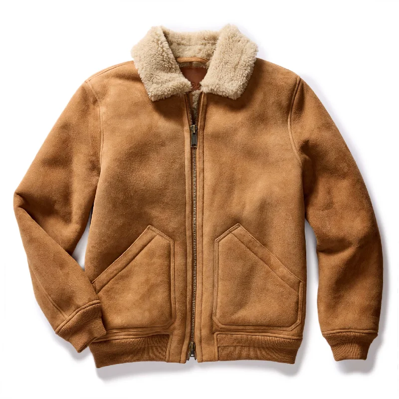 Active Jacket-The Wright Jacket in Camel Shearling Leather