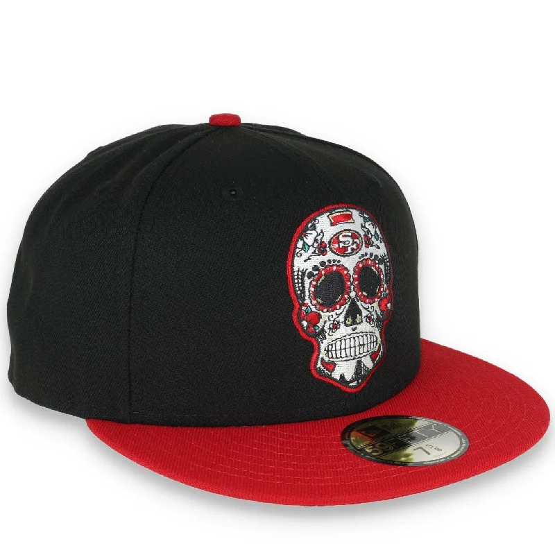 Customizable Hat-NEW ERA SAN FRANCISCO 49ERS SUGAR SKULL 2-TONE 59FIFTY FITTED HAT-BLACK/Red