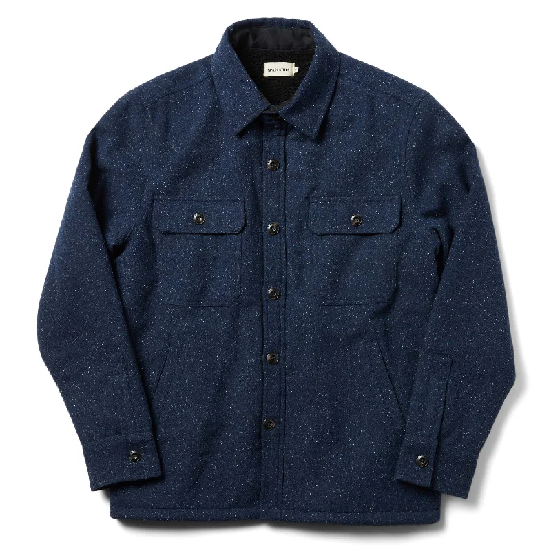 Windbreaker Jacket-The Chandler Jacket in Navy Donegal