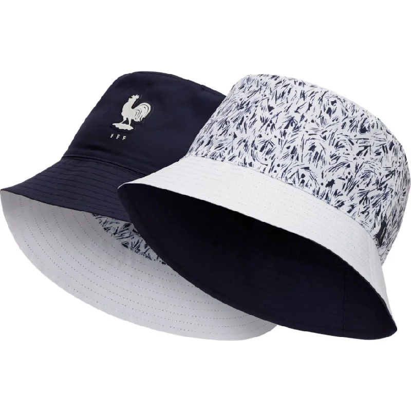 Plain Hat-Nike France Dry-Fit Reversible Bucket Hat -White/Navy