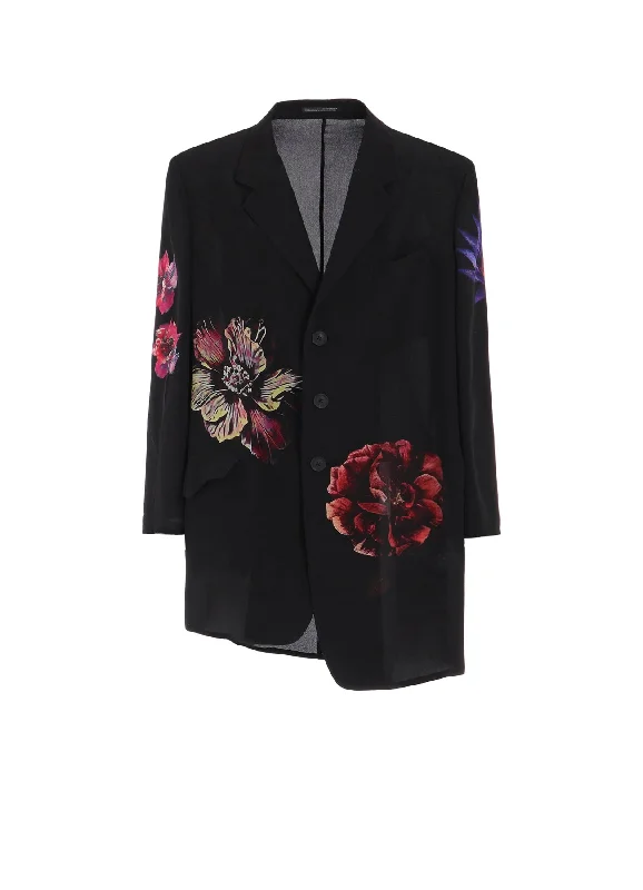 Utility Fit Jacket-FLOWER PRINT JACKET