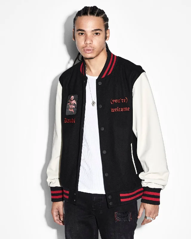 Military Jacket-ICONS LETTERMAN JACKET BLACK