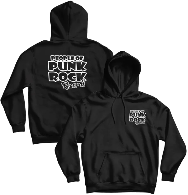 Colorful Hoodie-POPR Records "Logo" (Black) (Pullover Hoodie)