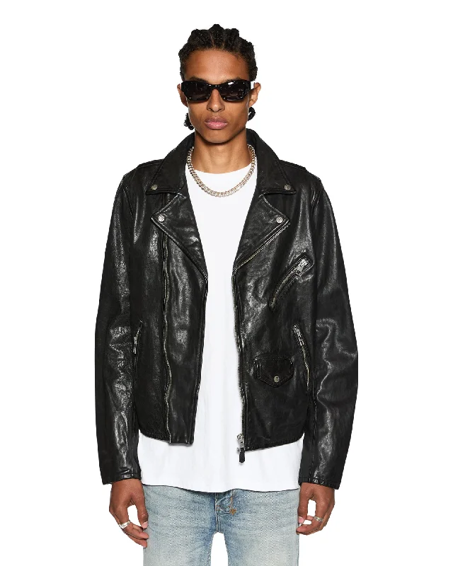 Stylish Jacket-CAPITOL LEATHER JACKET BLACK