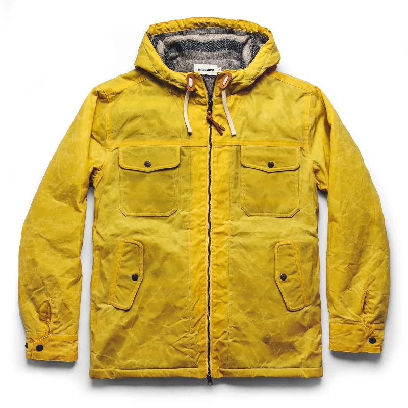 Chic Trench Jacket-The Winslow Parka in Mustard Waxed Canvas