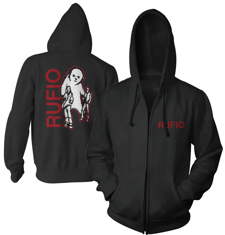 Soft Hoodie-RUFIO - "MCMLXXXV" (Black) (Zip Hoodie)