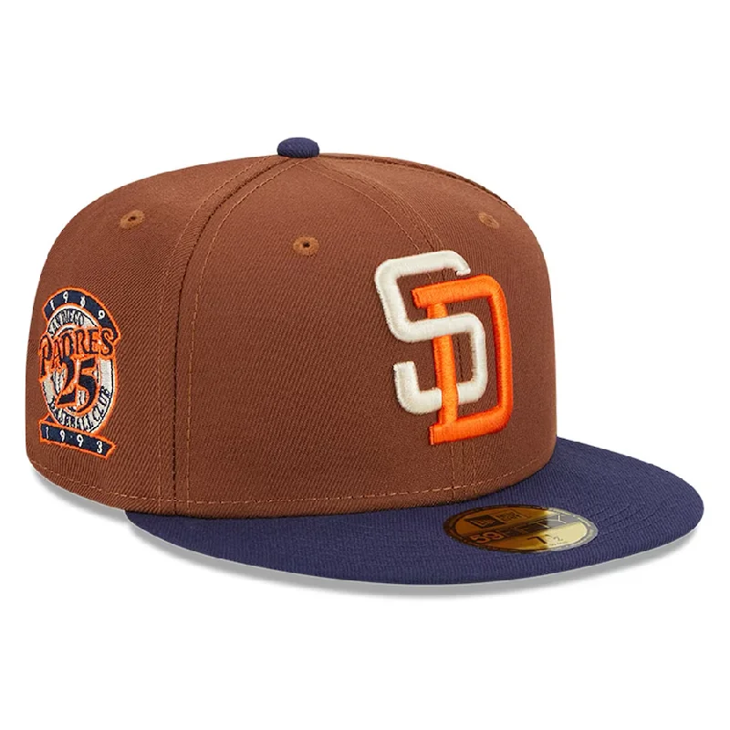 Padded Hat-New Era San Diego Padres Harvest 25th Side Patch 59fifty Fitted Hat-Brown