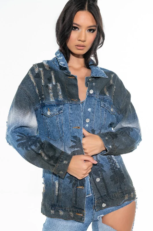 Military Jacket-PALM DREAMS OVERSIZED DENIM JACKET