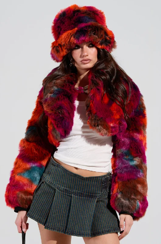 Retro Jacket-UPSETTER CROP FAUX FUR JACKET