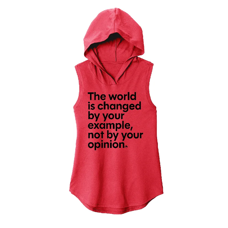 Printed Hoodie-Change the World Sleeveless Hoodie