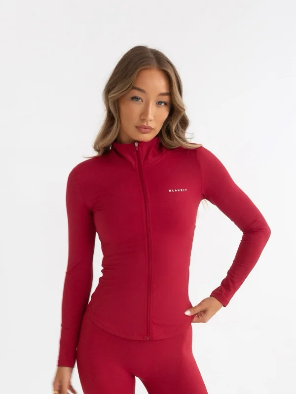 Warm Weather Jacket-Studio Active Jacket - Cherry Red