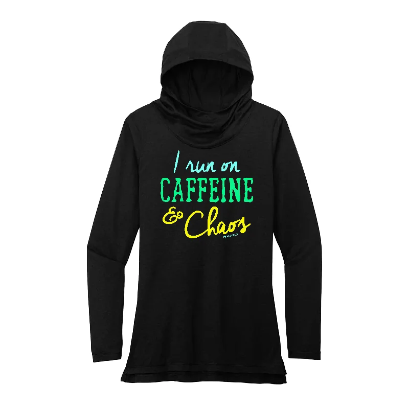 Sporty Hoodie-Caffeine Chaos Performance Hoodie