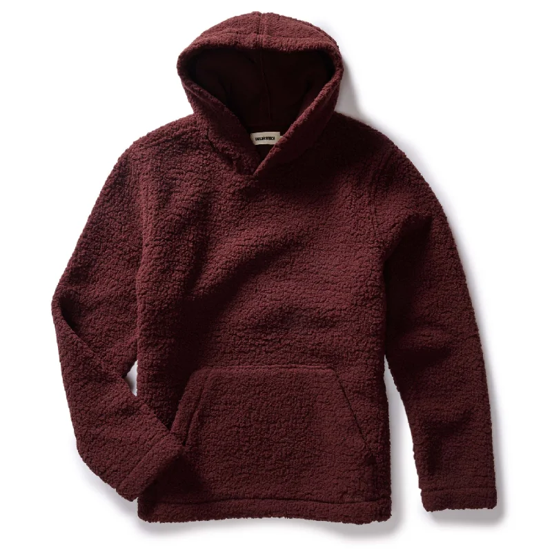 Everyday Jacket-The Nomad Hoodie in Burgundy Sherpa