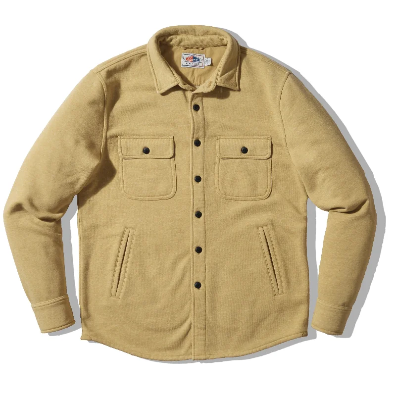 Tactical Jacket-Nolan Marled Fleece CPO Shirt Jacket - Grass Yellow