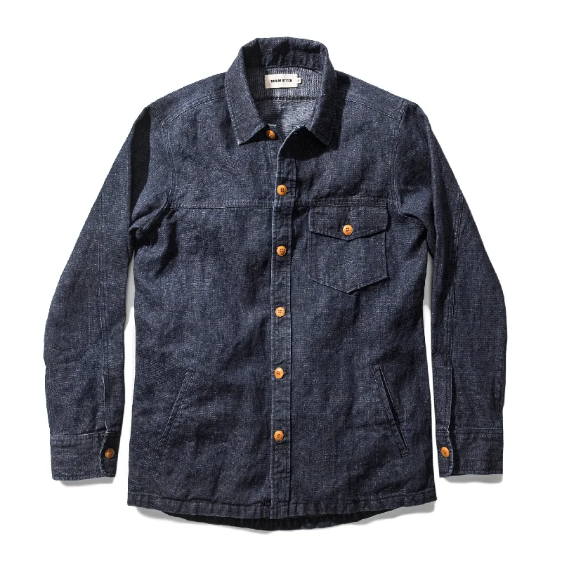 Puffer Jacket-The Westport in Indigo Hemp Denim