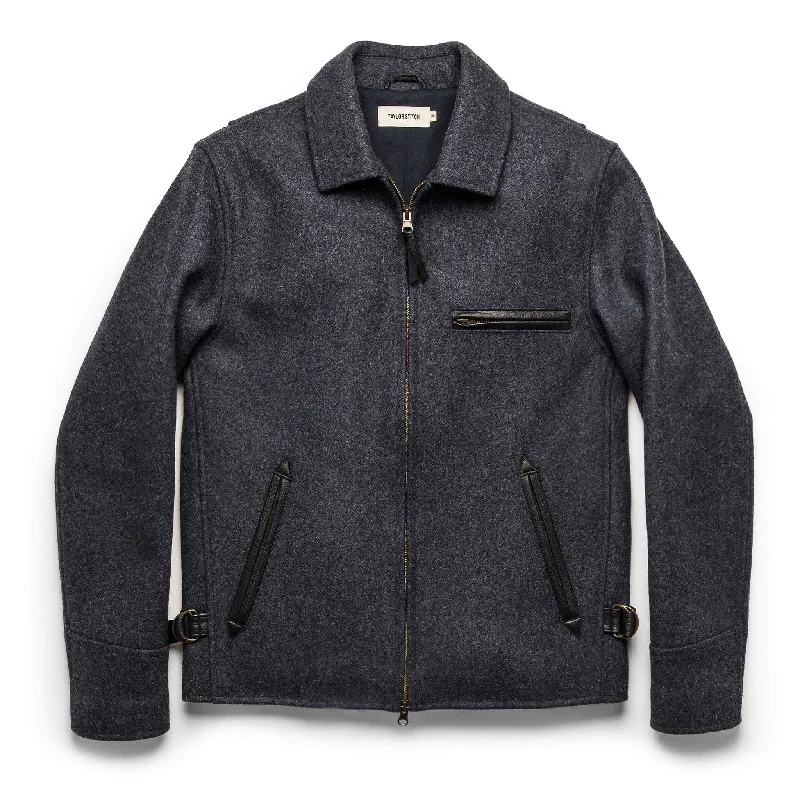 Utility Jacket-The Monterey Bomber in Navy Wool