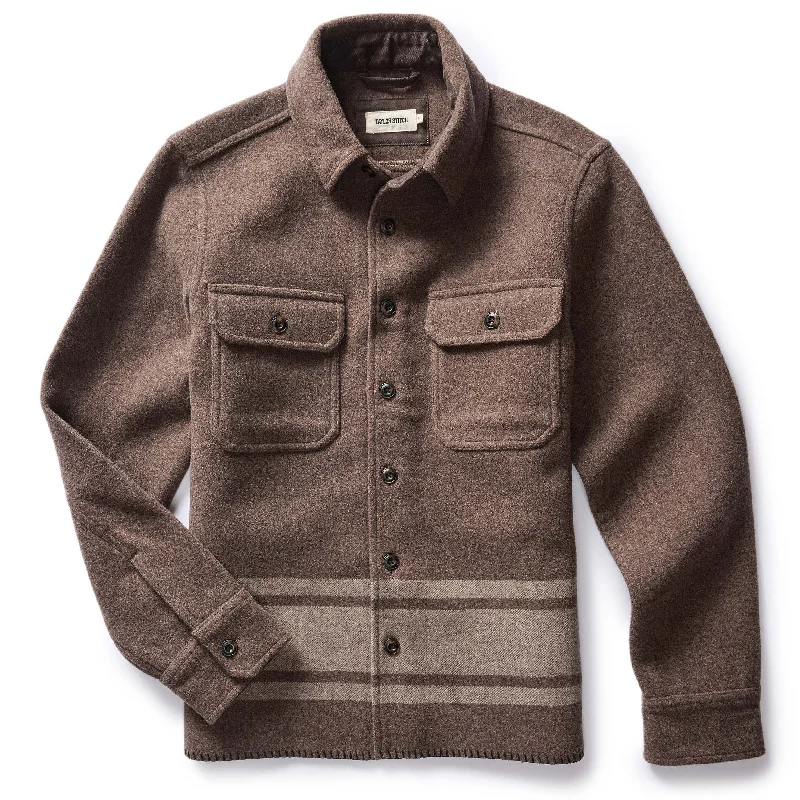 Premium Jacket-The Ranger Shirt in Sable Heather Blanket Stripe Wool