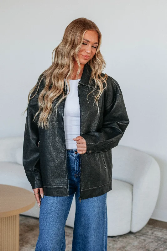 Insulated Jacket-Jayda Leather Jacket