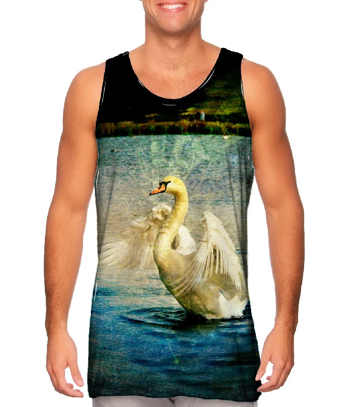 Athletic Fit Tank-Pond Swan