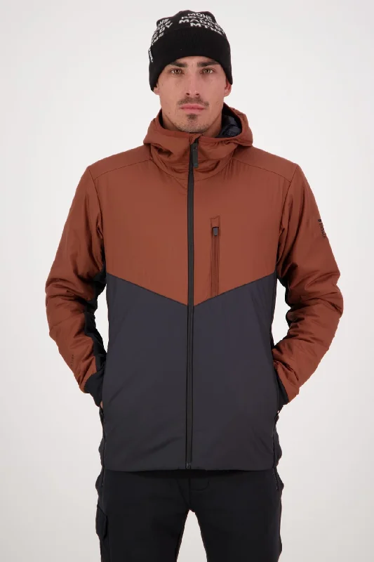 Statement Jacket-Arete Merino Insulated Hooded Jacket - Dark Copper Black