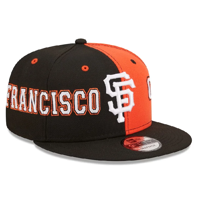 Iconic Hat-New Era San Francisco Giants Team Split 9FIFTY Snapback Hat - Black/Orange