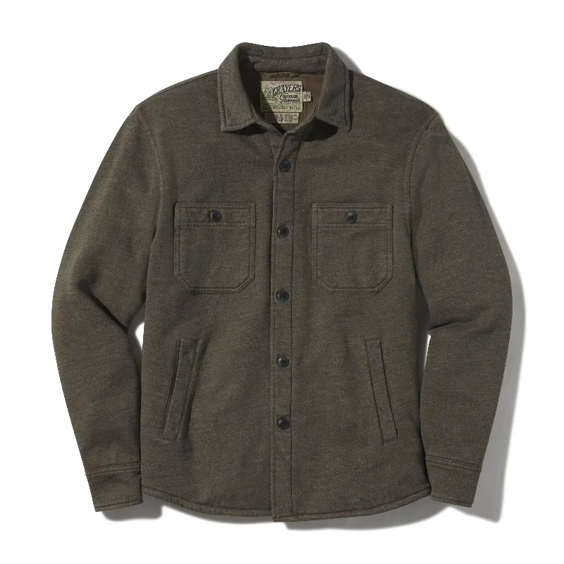 Designer Jacket-Dunlop Waffle Lined Shirt Jacket - Olive (Final Sale)