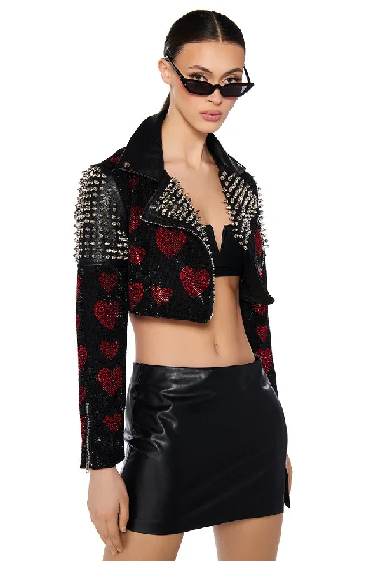 Motorcycle Jacket-LOVE EVERYONE HOT FIX MOTO JACKET