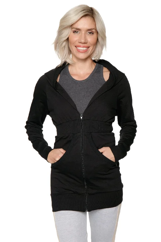 Adventure Ready Hoodie-Zip-up Long Body Travel-ready Hoodie (Black)