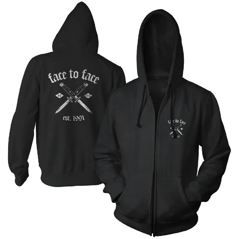 Casual Fit Hoodie-FACE TO FACE - "Switchblades" (Zip Hoodie)