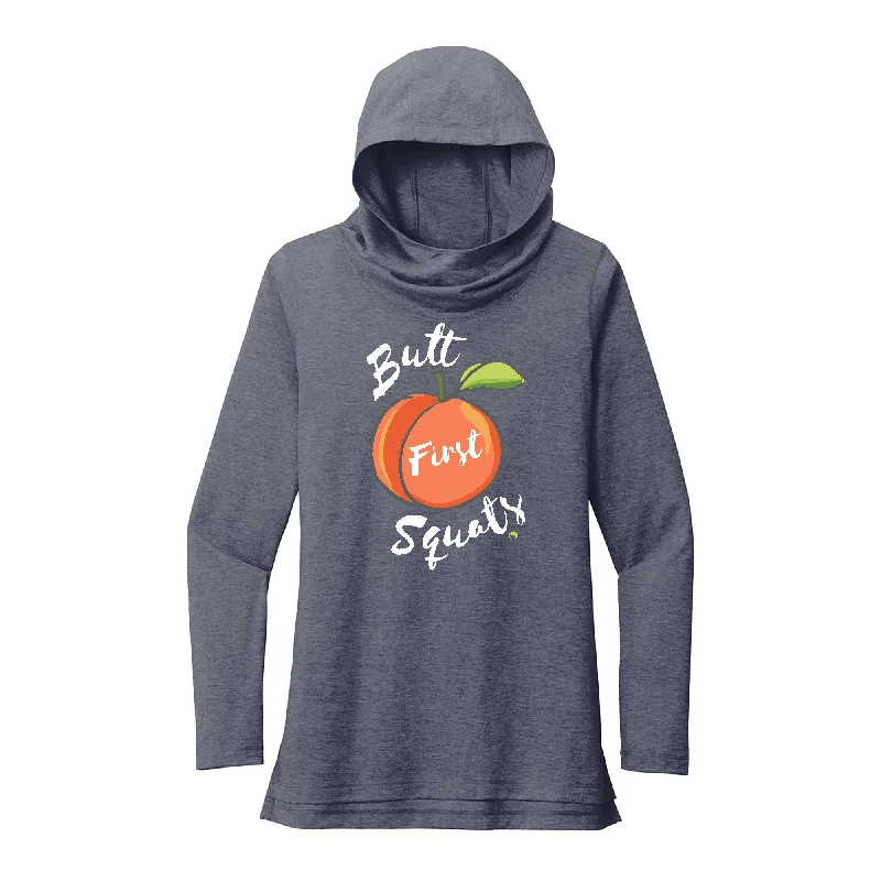 Unisex Hoodie-Butt First Squats (White Font) Performance Hoodie