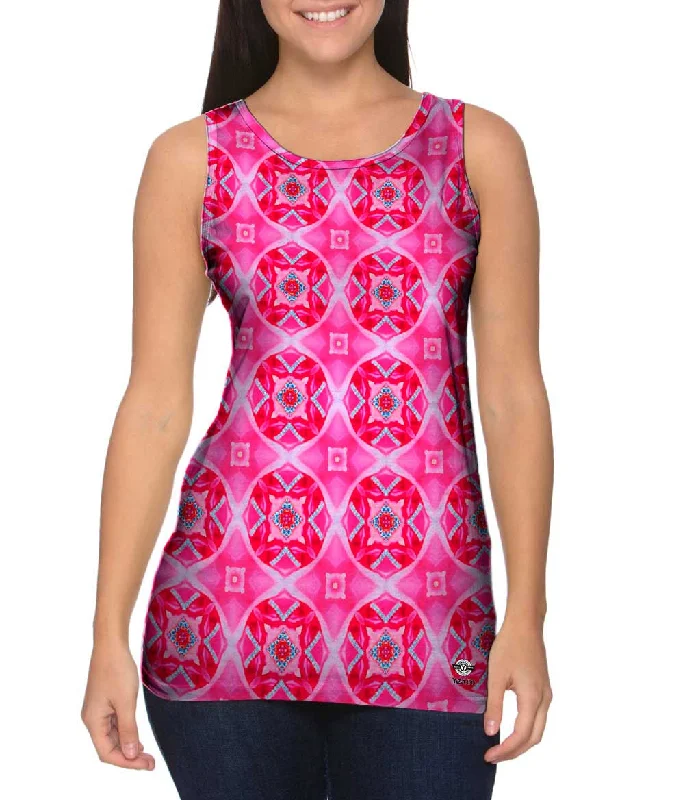 Full Sleeveless Top-Pink Trippy Roses