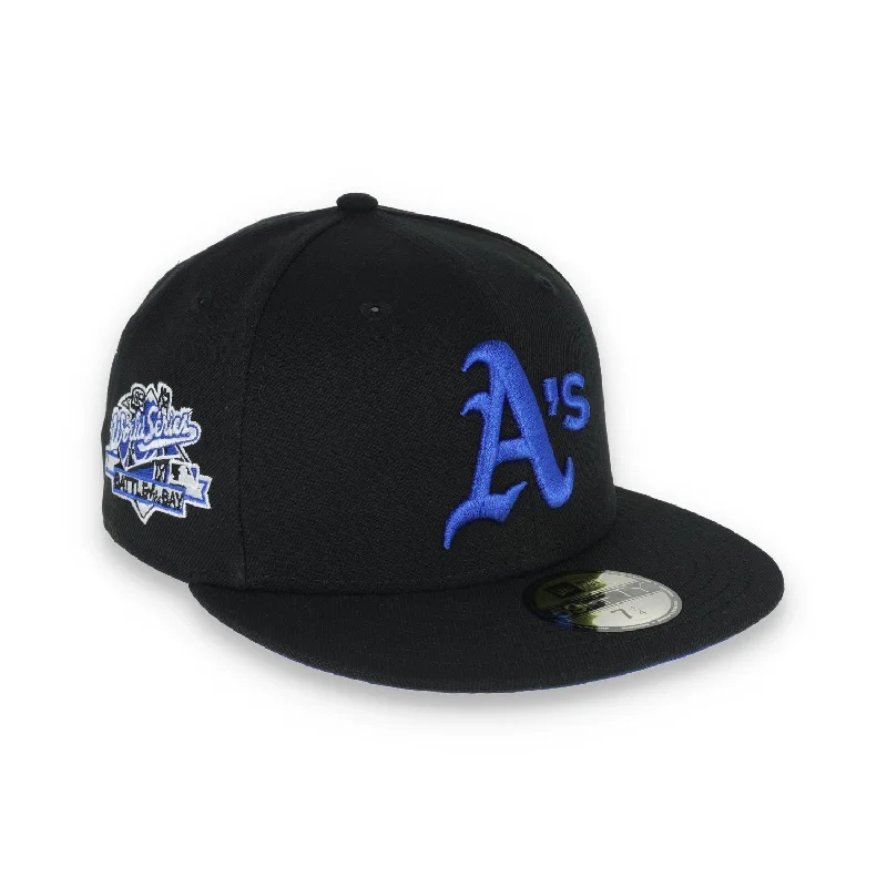 Adjustable Hat-New Era Oakland Athletic 1989 Battle of The Bay Patch 59FIFTY Fitted-Royal/Black