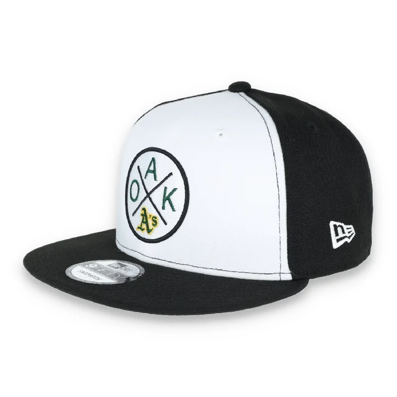 Adjustable Snapback Hat-OAKLAND ATHLETICS NEW ERA 4X LOGO 9FIFTY SNAPBACK HAT-WHITE