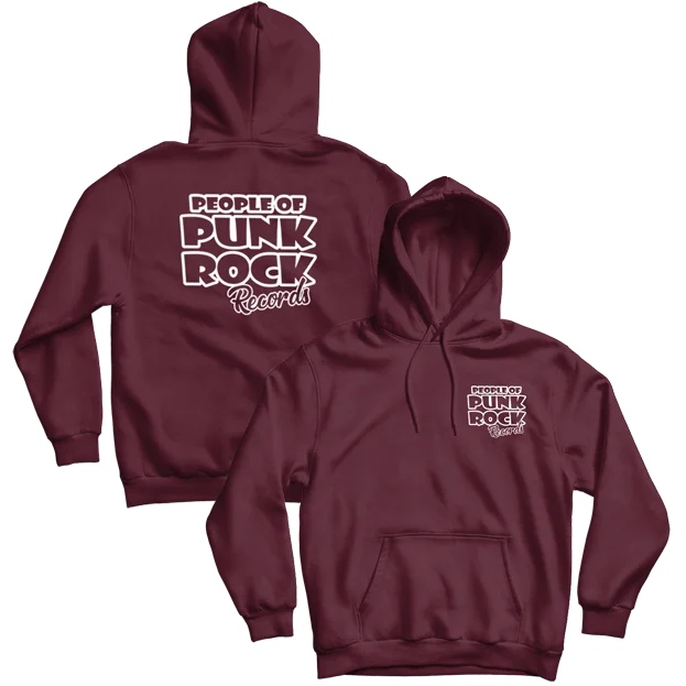 Custom Hoodie-POPR Records "Logo" (Maroon) (Pullover Hoodie)