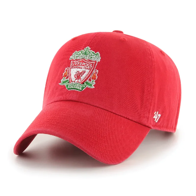 Vintage-inspired Hat-'47 Brand Liverpool FC Adjustable Clean Up Hat-Red