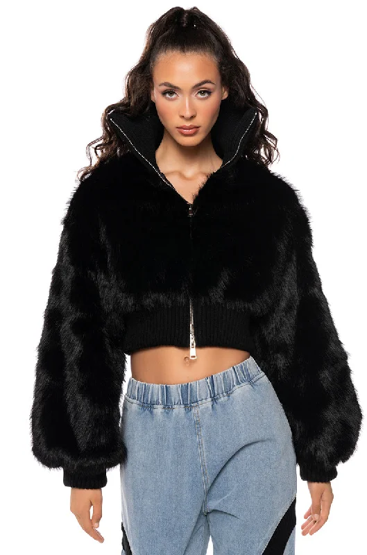 Winter Jacket-LOVE YOU BETTER FAUX FUR RIB TRIM JACKET