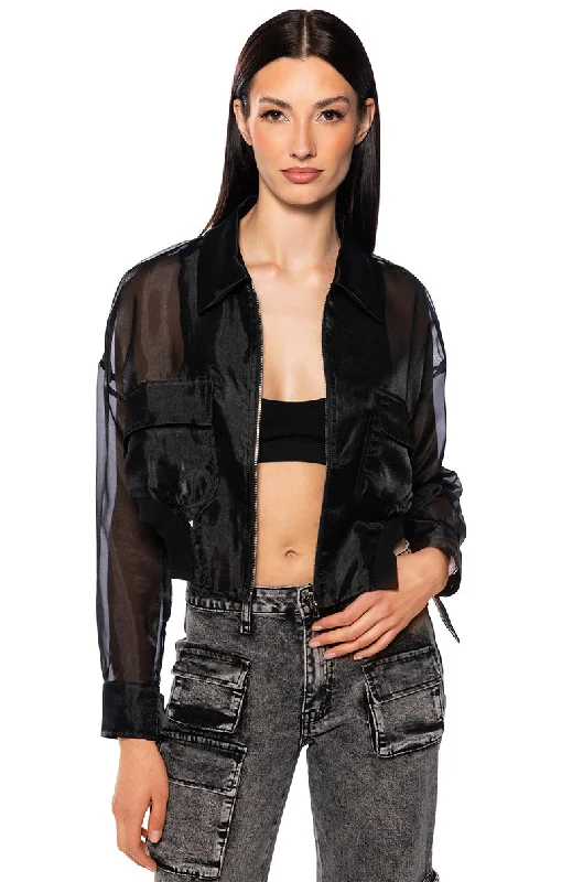 Sport Jacket-HYDE MESH BOMBR JACKET IN BLACK