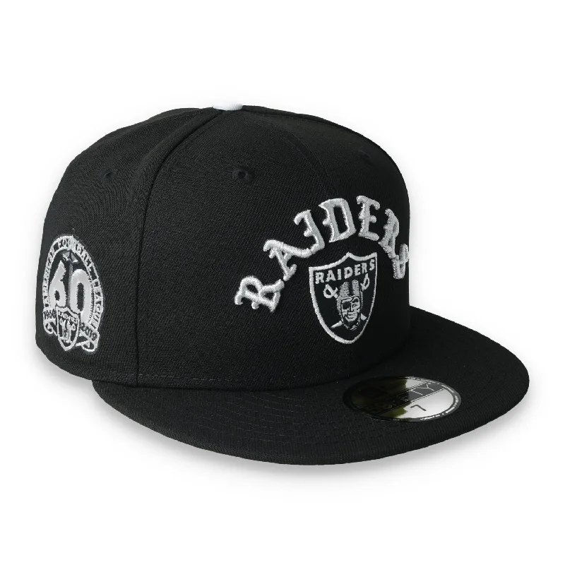 Woolen Hat-New Era Las Vegas Raiders 60th Anniversary Side Patch Gothic 59FIFTY Fitted Hat