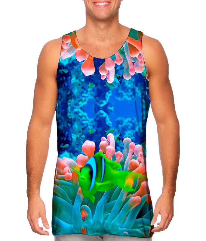 Sleeveless Hoodie-Red Sea Anemone Fish Underwater