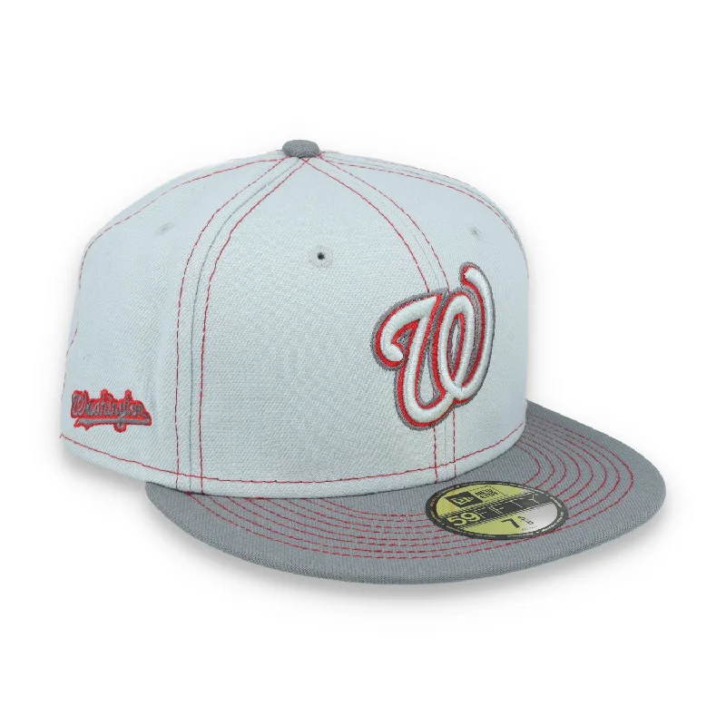 Winter Hat-New Era Washington Nationals Gray Pop 59FIFTY Fitted Hat- Gray