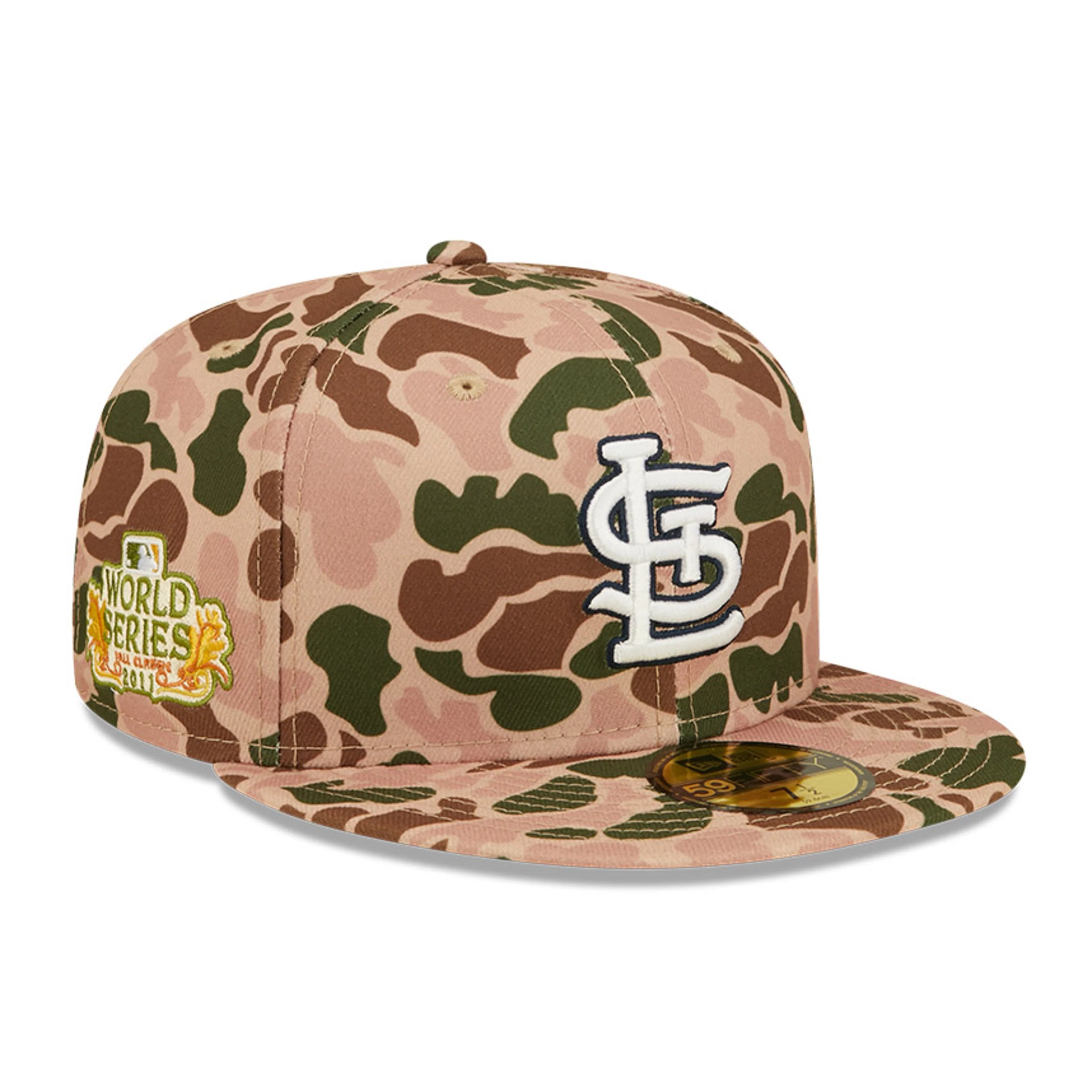 Plain Hat-New Era St Louis Cardinals 2011 World Series Side Patch Duck Camo 59FIFTY Fitted Hat