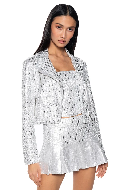 Cozy Jacket-LYNLEE SILVER PEARL MOTO JACKET