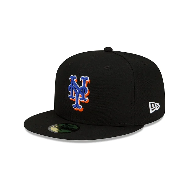 Iconic Hat-NEW YORK METS ALTERNATE AUTHENTIC COLLECTION 59FIFTY FITTED-ON-FIELD COLLECTION-BLACK