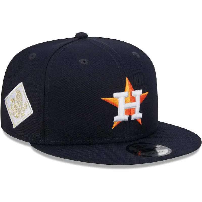 Iconic Hat-New Era Houston Astros 2017 World Series Side Patch 9FIFTY Snapback Hat-Navy