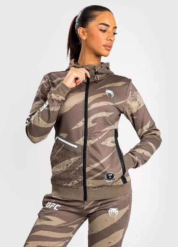 Zip Hoodie-UFC Adrenaline by Venum Fight Week Women’s Zip Hoodie - Desert Camo