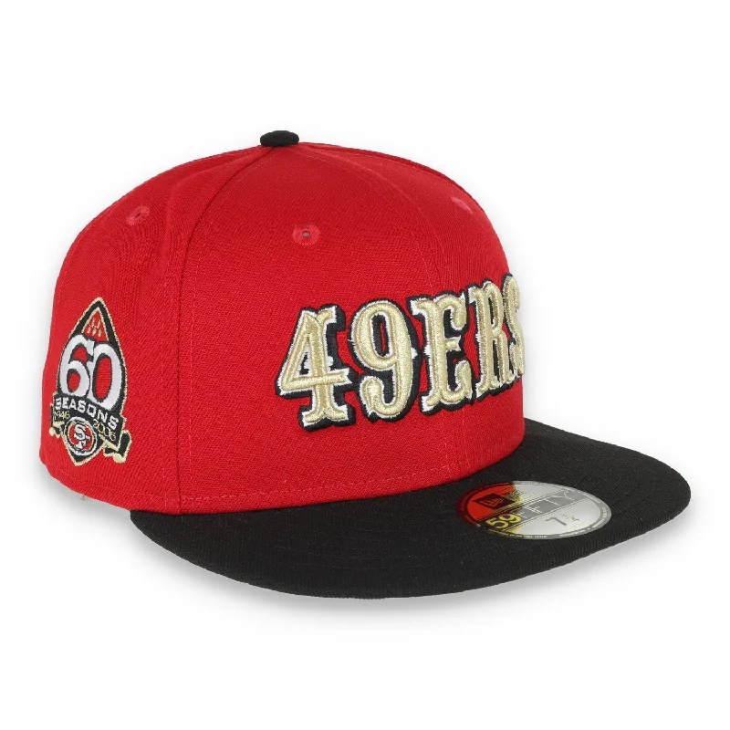 Winter Hat-Exclusive San Francisco 49ers  Official 59FIFTY Fitted, 60th Anniversary, Scarlet/black