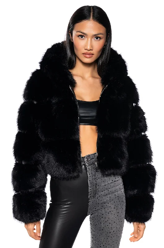 Faux Fur Jacket-MUFFIN SOFT AND LUXE CROP FUR JACKET